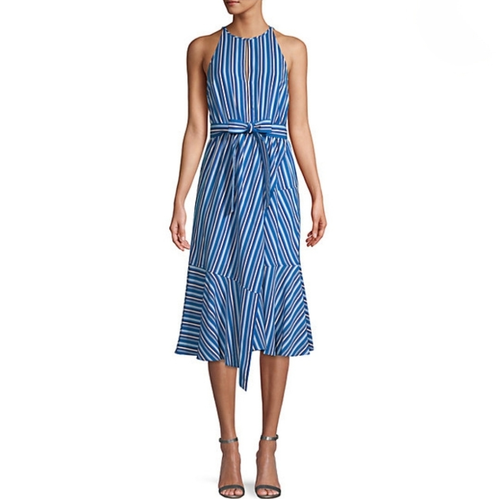 Derek Lam 10 Crosby Blue Striped Midi dress